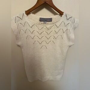 Vintage Classic Cream Knit Sweater - Silk/Angora Rabbit Hair/Lambswool